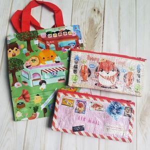 Blue Q reusable small bag and pencil pouches